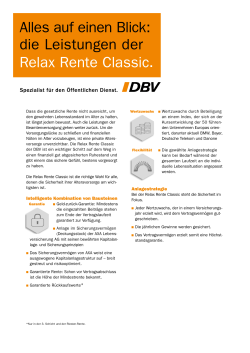 Weitere Informationen zur Relax Rente Classic