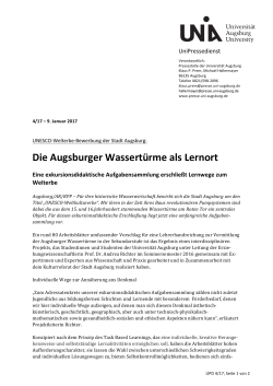 PD 4-17 Richter-Wassertürme - Pressestelle der Universität Augsburg