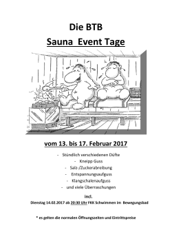 Die BTB Sauna Event Tage