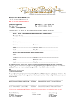 Inhaberwechsel Formular