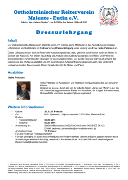 Dressurlehrgang mit Heike Petersen Febraur im Febraur 2017