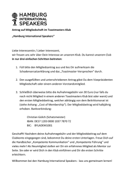 HIS Mitgliedsantrag - Hamburg International Speakers