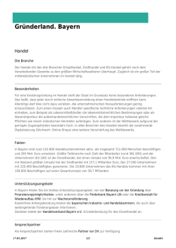 Handel: Gr&uuml;nderland.Bayern