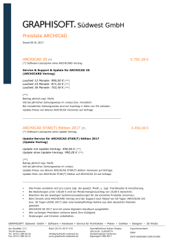 Preisliste ARCHICAD - Graphisoft Südwest GmbH