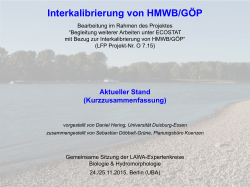 Interkalibrierung von HMWB/G&Ouml;P