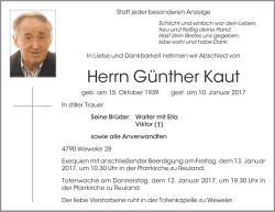 Herrn G&uuml;nther Kaut