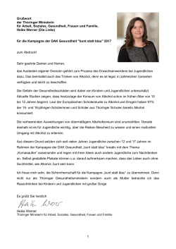 Grußwort des Thüringer Ministers für Soziales - DAK