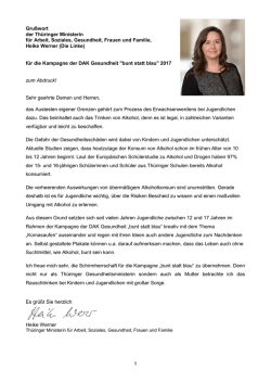 Gru&szlig;wort des Th&uuml;ringer Ministers f&uuml;r Soziales - DAK
