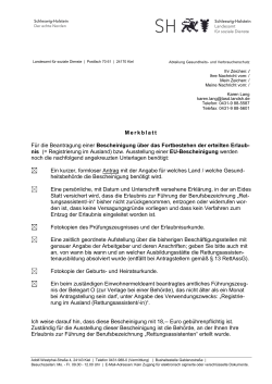 Merkblatt EU-Bescheinigung - Schleswig