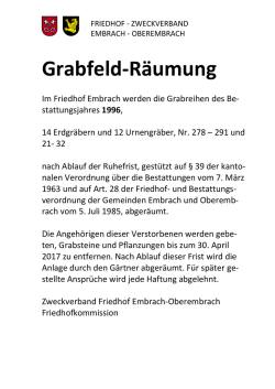 Grabfeld-R&auml;umung