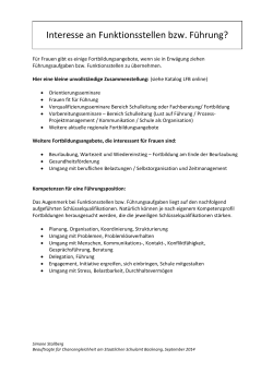 Interesse an F&uuml;hrung - SCHULAMT