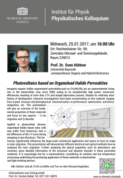 Institut f&uuml;r Physik Physikalisches Kolloquium
