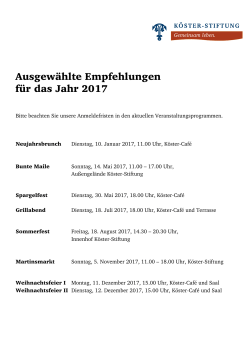 Liebe Leserin, lieber Leser - Köster