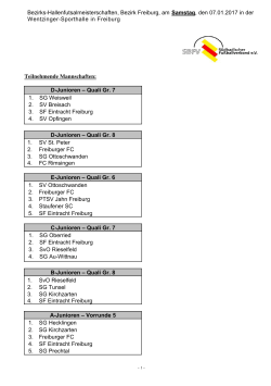 Spielplan Wentzingerhalle 07.01.2017