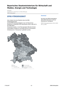 EFRE-Fördergebiet: Europäischer Fonds für regionale Entwicklung