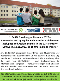 1. CeSSt Forschungskolloquium 2017