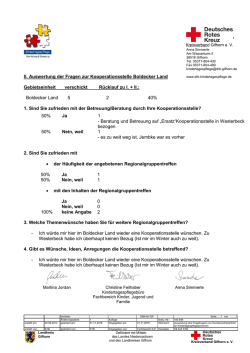 II. Auswertung der Fragen zur Kooperationsstelle Boldecker Land