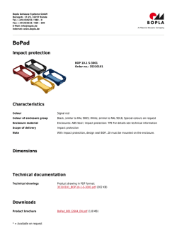 Impact protection Characteristics Dimensions Technical