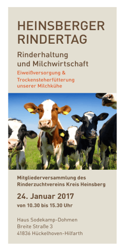 Heinsberger rindertag - Viehvermarktung Online