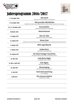 Jahresprogramm 2016/17 - Gemeindeverein Ossingen