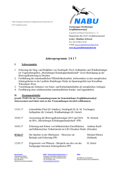 Jahresprogramm 2 0 1 7 - Fachgruppe Ornithologie Gro&szlig;dittmannsdorf
