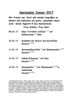 Speiseplan Januar 2017
