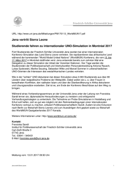 Jena vertritt Sierra Leone Studierende fahren zu internationaler