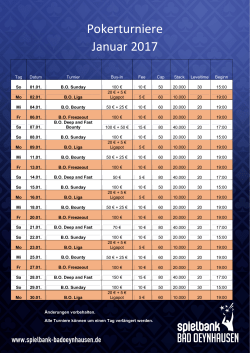 Pokerturniere Januar 2017