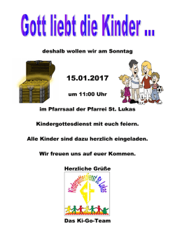 deshalb wollen wir am Sonntag um 11:00 Uhr im Pfarrsaal der