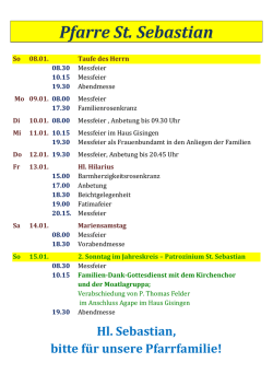 Gottesdienstordnung - Pfarre St. Sebastian Gisingen