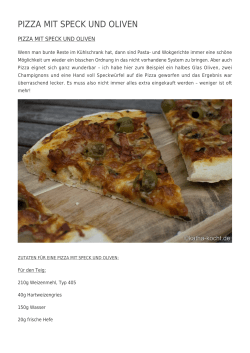 Pizza mit Speck und Oliven - Katha