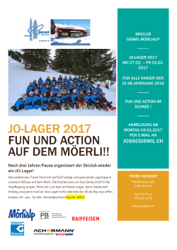 JO-Lager 27.02 - 03.03.2017 Ausschreibung - SC Giswil