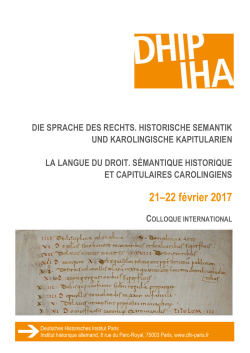 21–22 février 2017 - Deutsches historisches Institut Paris