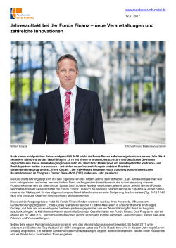 Jahresauftakt bei der Fonds Finanz &ndash; neue Veranstaltungen und