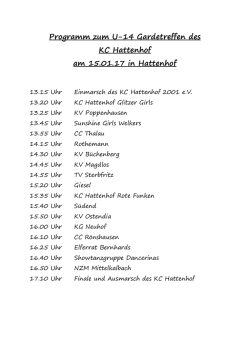 Programm U14-Gardetreffen Sonntag 15.01.2017