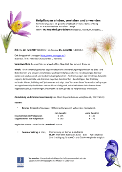 Heilpflanzen erleben, verstehen und anwenden