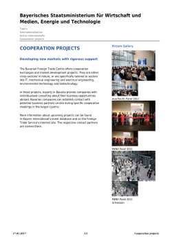 Cooperation projects - Bayerisches Staatsministerium für Wirtschaft
