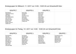 Gruppenlisten f&uuml;r das Skitraining der