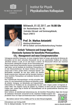 Institut f&uuml;r Physik Physikalisches Kolloquium