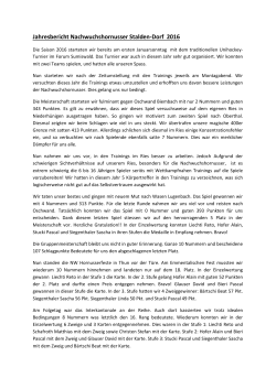 Jahresbericht Nachwuchs - Stalden-Dorf