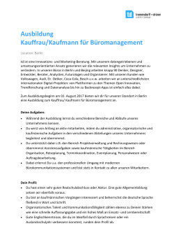 Ausbildung Kauffrau/Kaufmann für Büromanagement