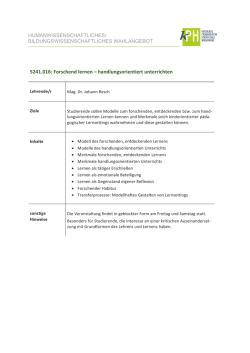 HuWi Forschend lernen Resch