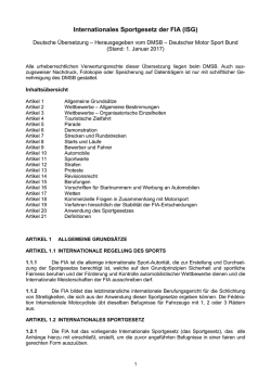 Internationales Sportgesetz der FIA (ISG)
