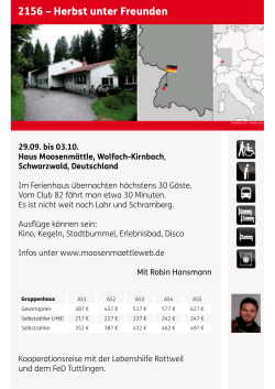 Reiseinfo - Club 82 - Reisen mit Begleitung
