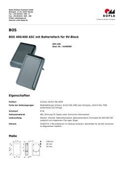 BOS 400/400 ASC mit Batteriefach für 9V-Block