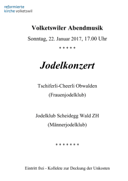Jodelkonzert - reformierte Kirchgemeinde Volketswil