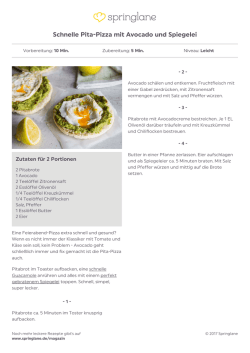 Schnelle Pita-Pizza mit Avocado und Spiegelei