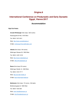 Origins.6 International Conference on Predynastic and Early