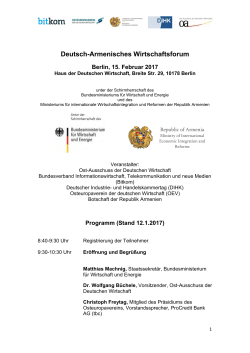 Deutsch-Armenisches Wirtschaftsforum Berlin, 15. Februar 2017