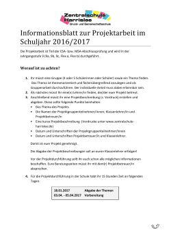 Informationsblatt 2016/2017